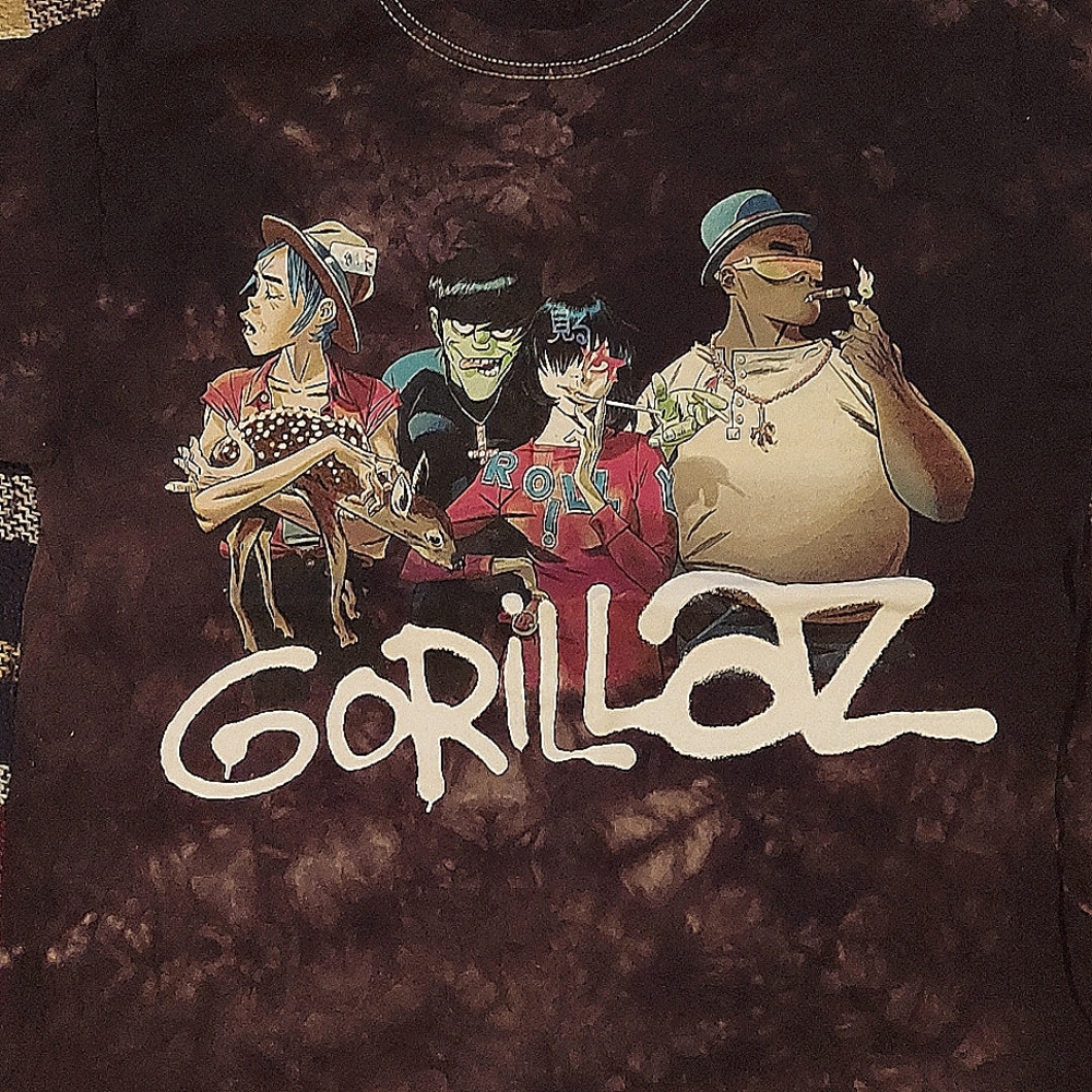 Gorilaz black and white tie dye size small